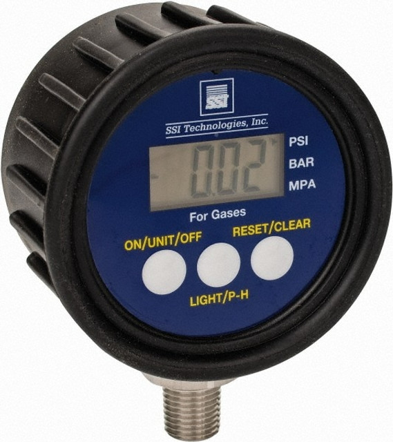 SSI Technologies MG1-500-A-9V-R Pressure Gauge: 2-1/2" Dial, 0 to 500 psi, 1/4" Thread, NPT, Lower Mount