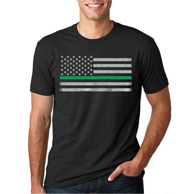 Thin Blue Line MENS-CLASSIC-TGL-BLACK-XL Men's - Short Sleeve Classic Thin Green Line