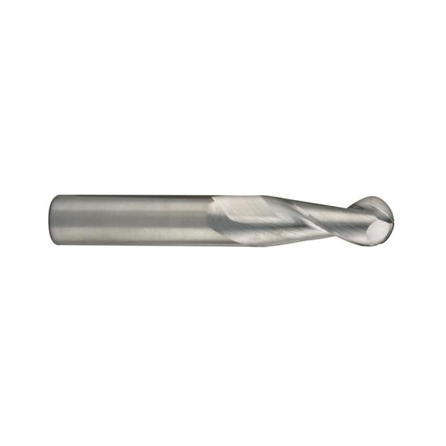 SGS 34672 Ball End Mill: 0.3125" Dia, 0.8125" LOC, 2 Flute, Solid Carbide