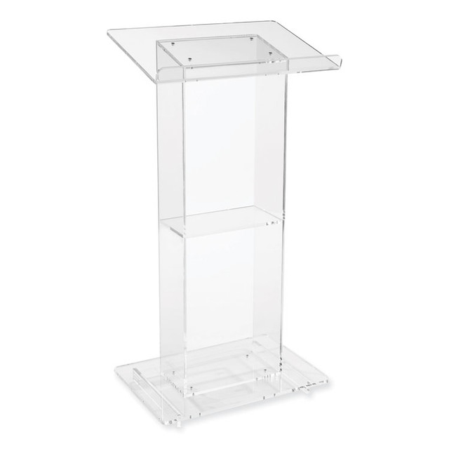 NATIONAL PUBLIC SEATING Oklahoma Sound® 401S Clear Acrylic Lectern with Shelf, 24 x 15 x 46, Clear