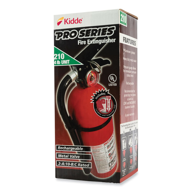 KIDDE 21005779 Pro 210 Fire Extinguisher, 2-A, 10-B:C, 4 lb