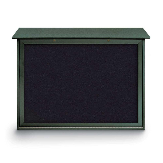 United Visual Products UVDSB4536-WOODG Enclosed Recycled Rubber Bulletin Board: 45" Wide, 36" High, Rubber, Black