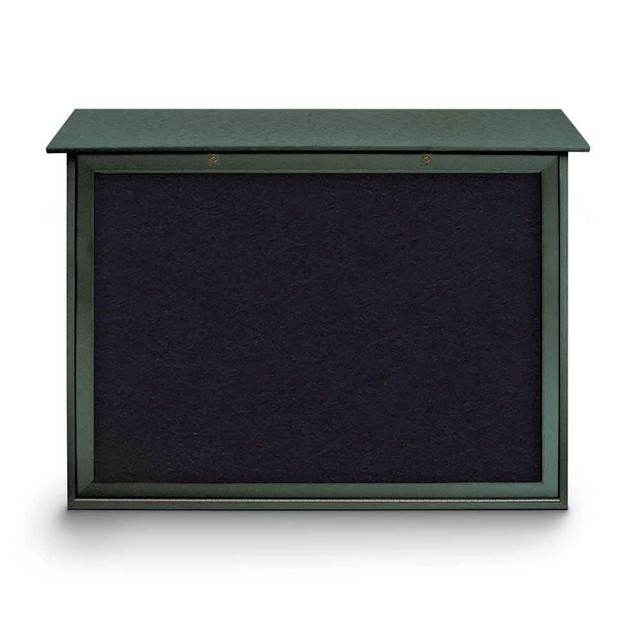 United Visual Products UVDSB4536-WOODG Enclosed Recycled Rubber Bulletin Board: 45" Wide, 36" High, Rubber, Black