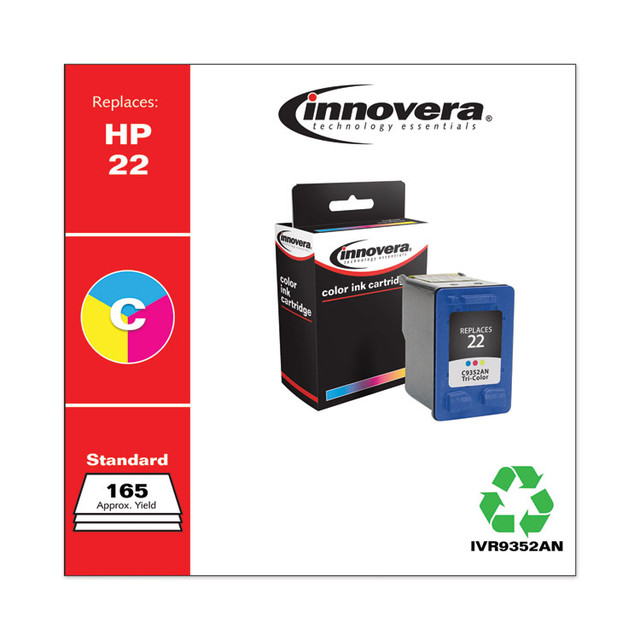 INNOVERA 9352AN Remanufactured Tri-Color Ink, Replacement for 22 (C9352AN), 165 Page-Yield