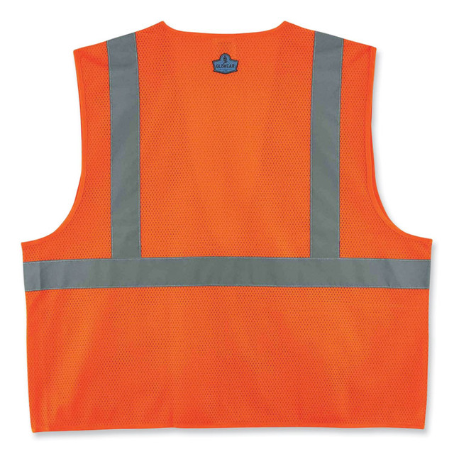 TENACIOUS HOLDINGS, INC. ergodyne® 21119 GloWear 8220Z Class 2 Standard Mesh Zipper Vest, Polyester, 4X-Large/5X-Large, Orange
