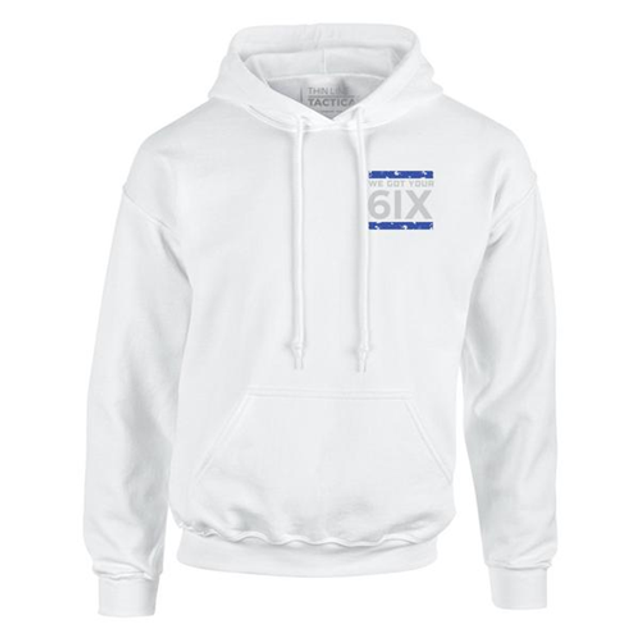 Thin Blue Line 6IX-H-WHITE-XXXL Hoodie - We Got Your 6IX Thin Blue Line 6IX-H-WHITE-XXXL Hoodie - We Got Your 6IX