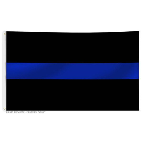 Thin Blue Line BLACK-BLUE-4X6 Thin Blue Line Flag, 4 x 6 Ft