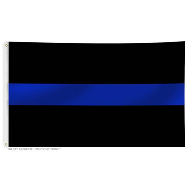 Thin Blue Line BLACK-BLUE-4X6 Thin Blue Line Flag, 4 x 6 Ft