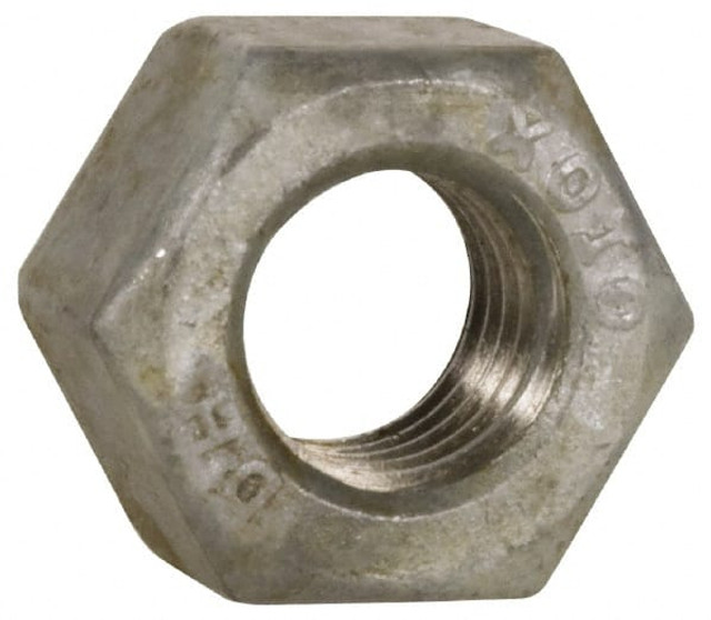 Value Collection HHNIDH112G-001B Hex Nut: 1-1/8 - 7, A563 Grade DH Steel, Hot Dipped Galvanized Finish