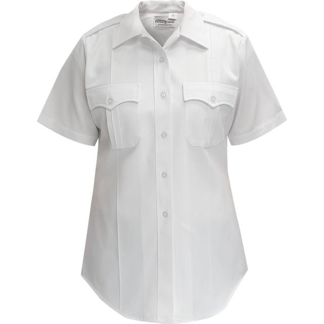 Flying Cross 176R54 00 44 N/A Duro Poplin Women's Short Sleeve Shirt w/ Sewn-In Creases