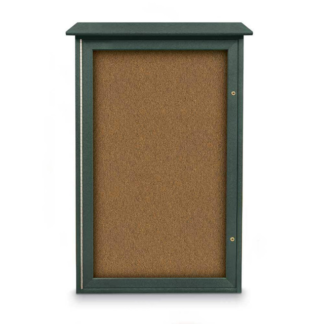 United Visual Products UVSD4226-WOODGR Enclosed Bulletin Board: 42" Wide, 26" High, Cork, Tan