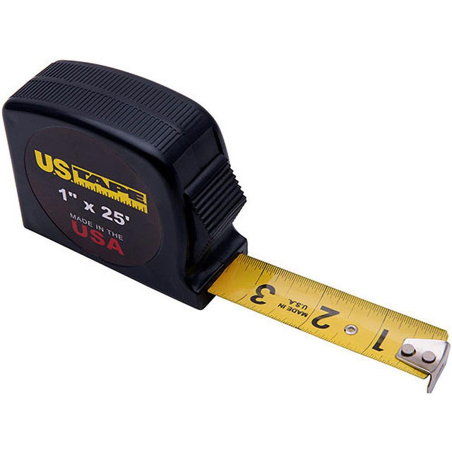 US Tape 57243 Tape Measure: 26' Long, 1" Width, Yellow Blade