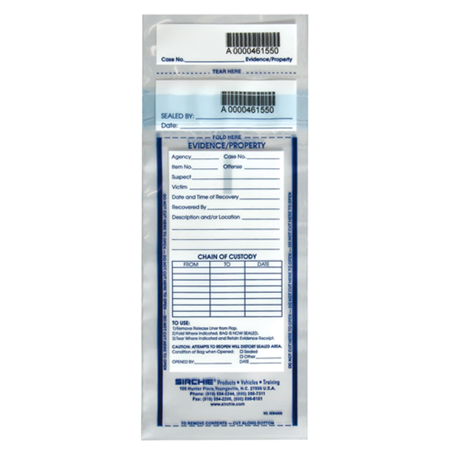 Sirchie IEB4000 Integrity Evidence Bag - 100 Pack