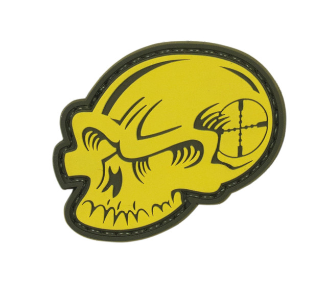 Voodoo Tactical 07-0815000000 Yellow Voodoo Skull Rubber Patch (1 1/2 X 2)