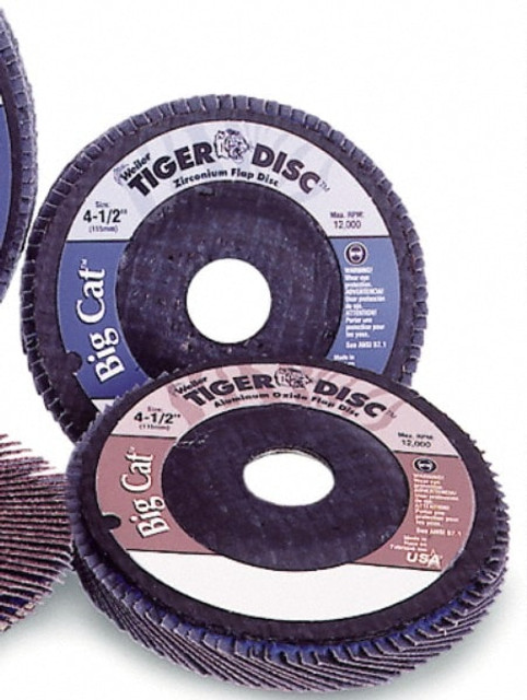 Weiler 50825 Flap Disc: 7/8" Hole, 80 Grit, Zirconia Alumina, Type 27