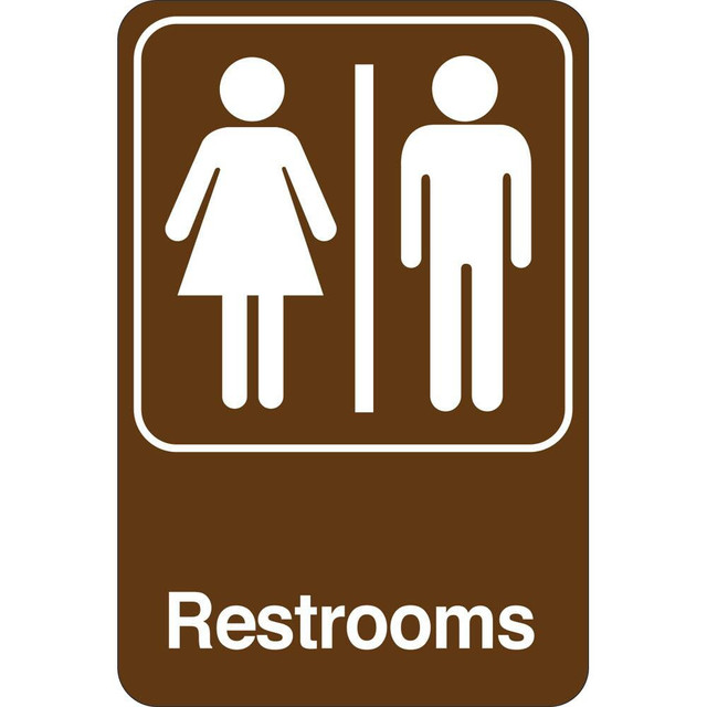 United Visual Products UVOS1047 Facility Sign: Rectangle, "Restrooms"