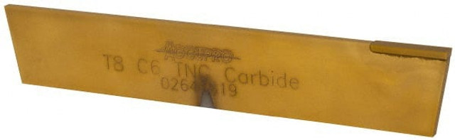 MSC T8-C6-TIN Cutoff Blade: Tapered, 3/16" Wide, 1-1/8" High, 6-1/2" Long