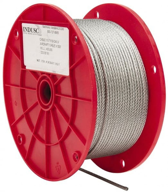 Value Collection WS-MH-WIRE-044 1/8" Diam, Galvanized Steel Wire Rope