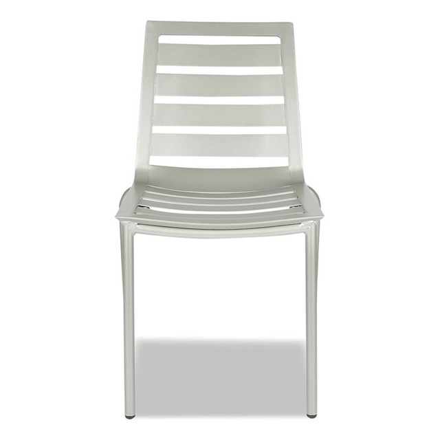 JMC FURNITURE ZARCOSCSLV Zarco Series Side Chair, Outdoor-Seating, Supports Up to 300 lb, 18" Seat Height, Silver Seat, Silver Back, Silver Base