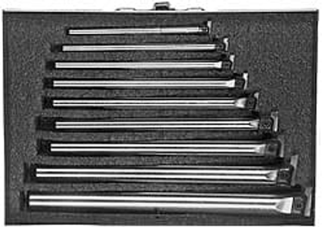 Everede Tool 02153 1, 11, 12, 6, 7, 7-5/8, 8-1/4, 8-3/4, 9-1/2" Max Bore, 11/32" Min Bore Smallest Bar, 1" Min Bore Largest Bar, Alloy Steel Indexable Boring Bar Set