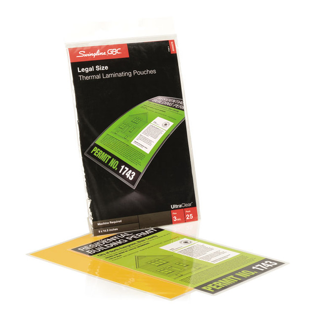 WILSON JONES CO. GBC® 3200578 UltraClear Thermal Laminating Pouches, 3 mil, 9" x 14.5", Gloss Clear, 25/Pack