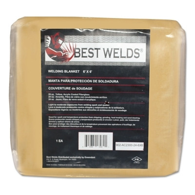 ORS Nasco Best Welds Welding Blanket, 6 ft X 6 ft, Fiberglass, Yellow, 23 oz