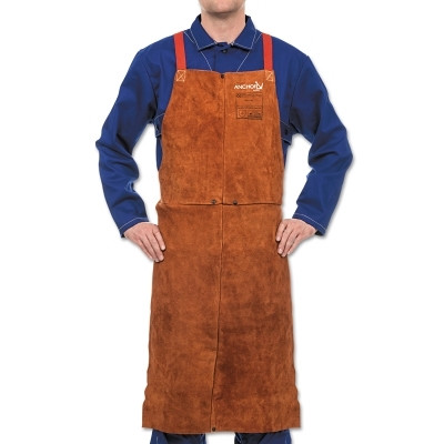 ORS Nasco Best Welds Premium Side Split Cowhide Leather Bib Apron, 24 in W, 36 in L, Lava Brown