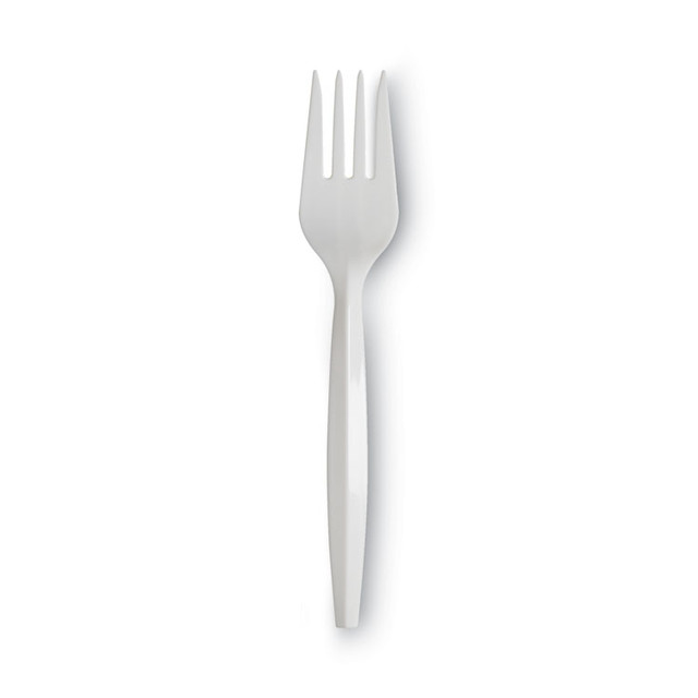 GEORGIA PACIFIC Dixie® PFM21 Plastic Cutlery, Mediumweight Fork, Plastic, White, 1,000/Carton