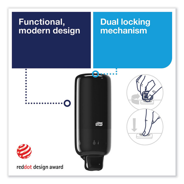 SCA TISSUE Tork® 571508 Foam Skincare Manual Dispenser, 1 L Bottle; 33 oz Bottle, 4.45 x 4.13 x 11.26, Black