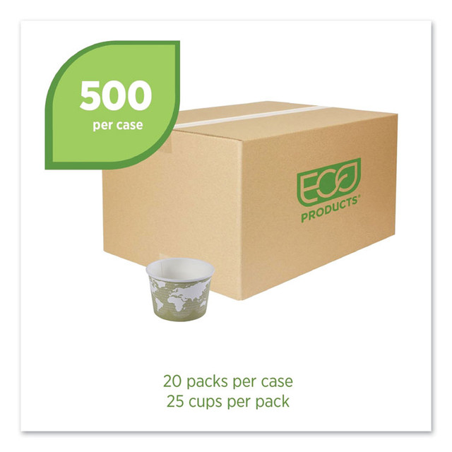 ECO-PRODUCTS,INC. EP-BSC16-WA World Art Renewable and Compostable Food Container, 16 oz, 4.05" Diameter x 3" h, Seafoam, Paper, 25/Pack, 20 Packs/Carton