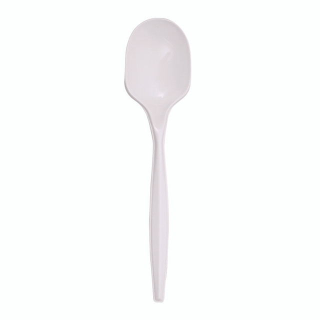 BOARDWALK SOUPMWPPWH Mediumweight Polypropylene Cutlery, Soup Spoon, White, 1,000/Carton