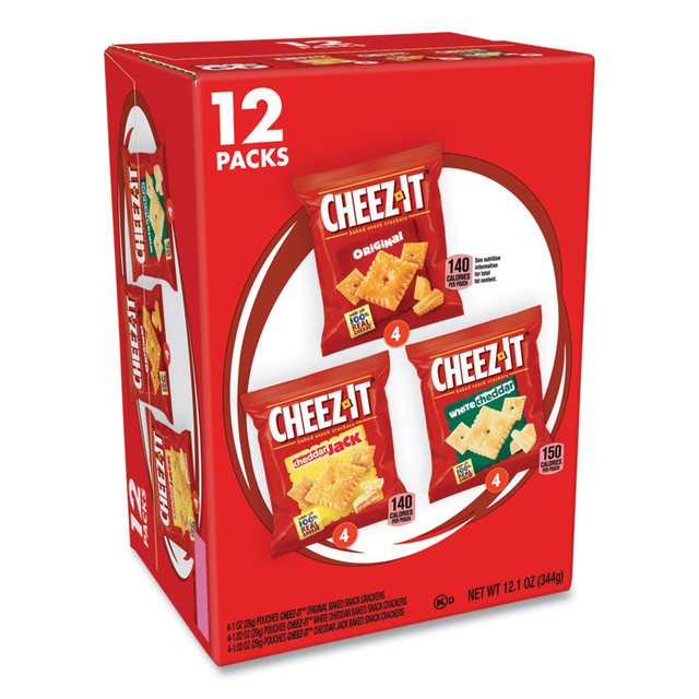 KEEBLER COMPANY Cheez-It® 70000122 Baked Snack Crackers Variety Pack, Assorted Flavors, (8) 0.75 oz and (37) 1.5 oz Bags/Box
