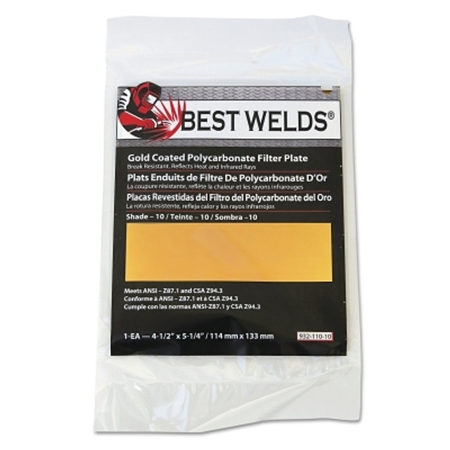 ORS Nasco Best Welds Gold Coated Filter Plate, Gold/8, 4.5 x 5.25, Polycarbonate