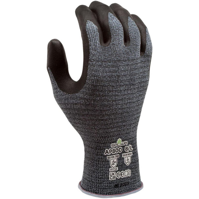 SHOWA AP800XL-09 Electrical Protection Gloves & Leather Protectors; Primary Material: Synthetic ; Coating Material: Micro-Foam Nitrile ; Coating Coverage: Palm & Fingertips ; Lining Material: Seamless Knit with Microfiber and Conductive Yarn ; Back M