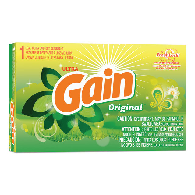 PROCTER & GAMBLE Gain® 49338 Powder Laundry Detergent, Coin Vend, Gain Original Scent, 1.1 oz Box, 156 Boxes/Carton