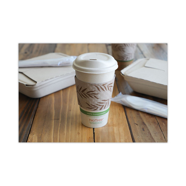 WORLD CENTRIC SLPALG Hot Cup Sleeves, Fits 10, 12, 16, 20 oz Cups, Natural, 1,000/Carton