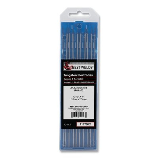 ORS Nasco Best Welds 2% Lanthanated Tungsten Electrode, 1/16 in x 7 in, 10 PK