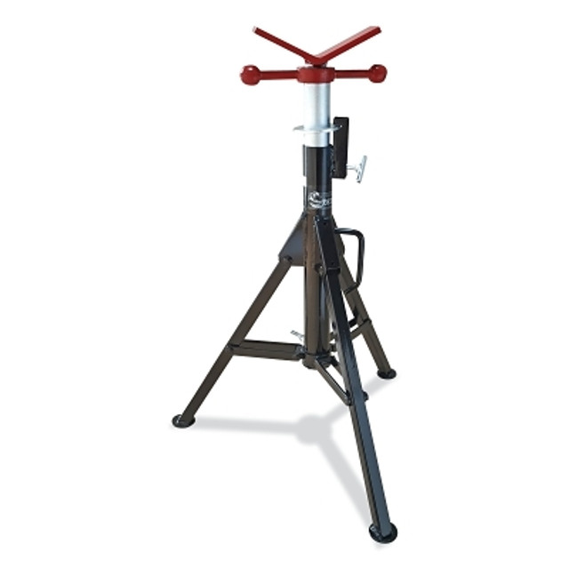 ORS Nasco Best Welds Hi-Jack Style Pipe Stand, V-Head, 2500 lb Cap, 1/2 in to 18 in Pipe, 28 in to 49 in H