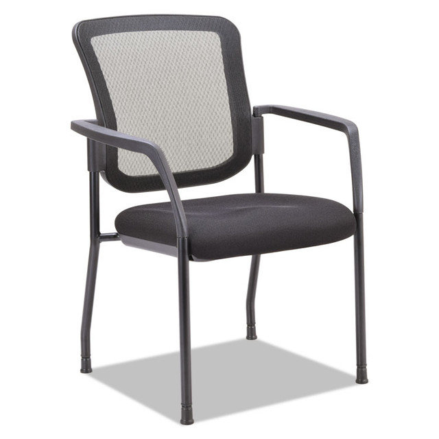 ALERA EL4314 Alera Elusion Series Mesh Back Stacking Guest Chair, 26" x 25.6" x 36.2", Black Seat, Black Back, Black Base