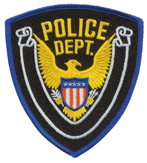 Hero's Pride 10416 POLICE DEPT Eagle w/ Blank Scroll - Royal Blue/Midnight - 4''x4.375''
