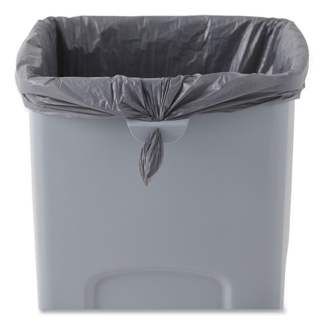 RUBBERMAID COMMERCIAL PROD. 356988GY Untouchable Square Waste Receptacle, 23 gal, Plastic, Gray