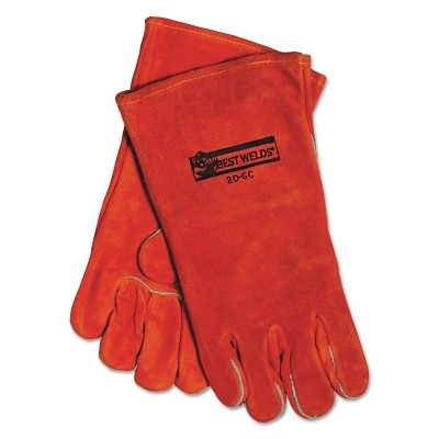 ORS Nasco Best Welds Split Cowhide Welding Gloves, Split Cowhide, Large, Right Hand, Russet