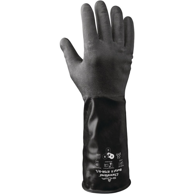 SHOWA 875R-07 Chemical Resistant Gloves; Glove Type: Type A Chemical Resistant Gloves ; Material: Butyl ; Numeric Size: 7 ; Coating Material: Butyl ; Finish: Rough ; Lining Material: Unlined