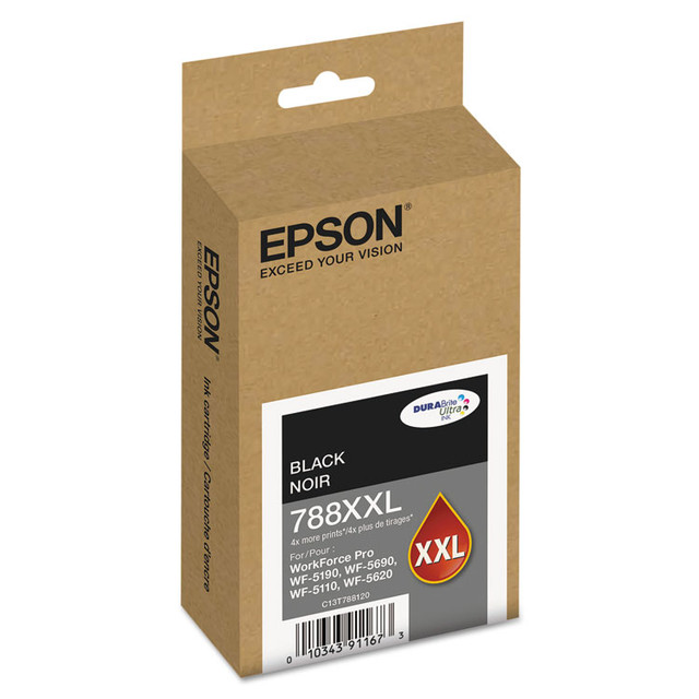 EPSON AMERICA, INC. T788XXL120 T788XXL120 (788XXL) DURABrite Ultra XL PRO High-Yield Ink, Black