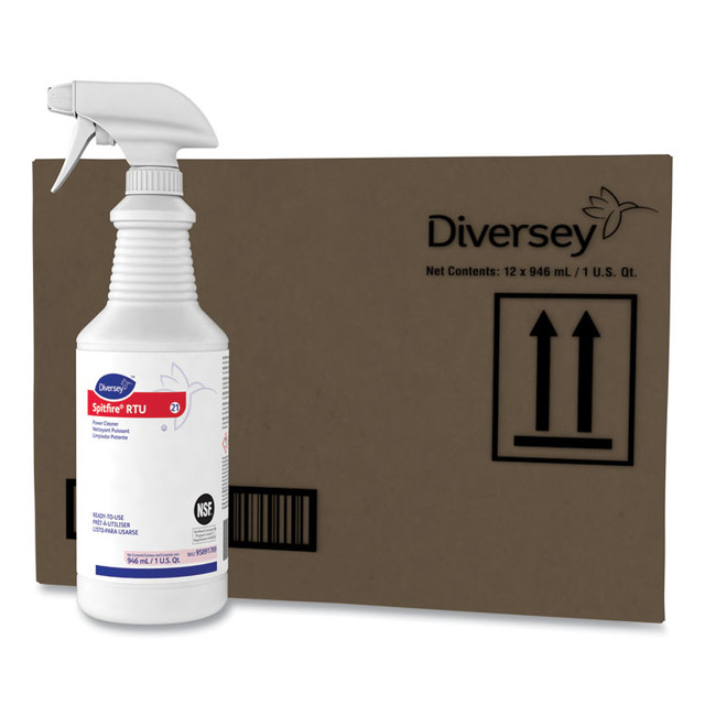 DIVERSEY 95891789 Spitfire Power Cleaner, Liquid, Fresh Pine Scent, 32 oz Spray Bottle, 12/Carton
