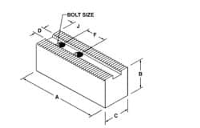 H & R Manufacturing HR-42-25-5 Soft Lathe Chuck Jaw: Serrated