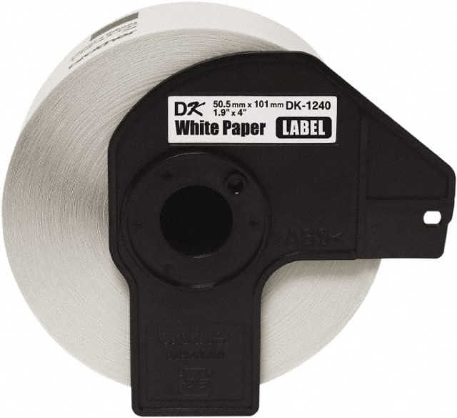 Brother DK1240 Label Maker Label: White, Paper, 4" OAL, 4" OAW, 600 per Roll, 1 Roll