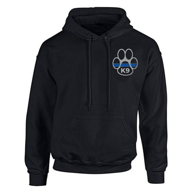 Thin Blue Line MEN-H-PAW-BLACK-XL Men's Hoodie - Paw Thin Blue Line