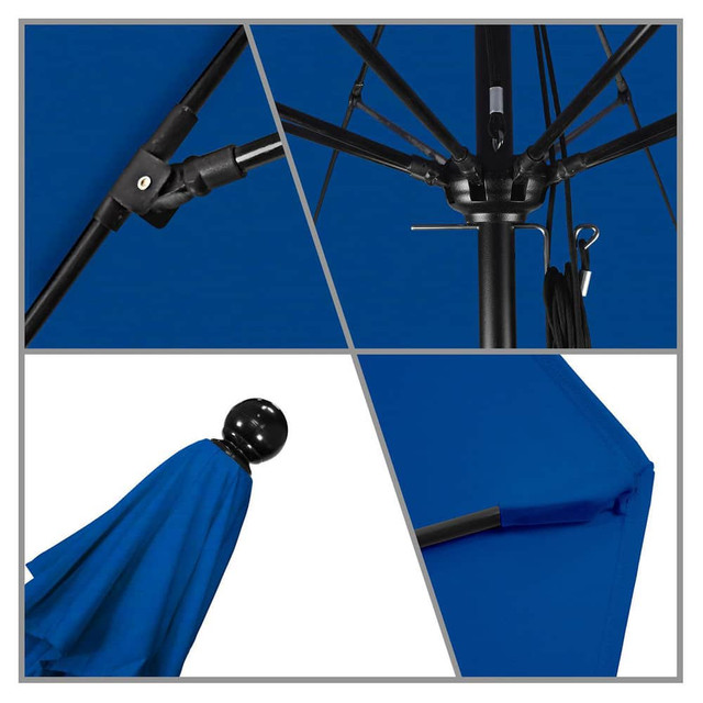 California Umbrella 194061619971 Patio Umbrellas; Fabric Color: Pacific Blue ; Base Included: No ; Fade Resistant: Yes ; Diameter (Feet): 11 ; Canopy Fabric: Pacifica