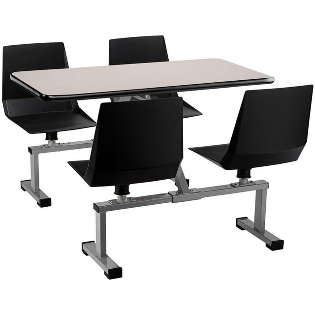 National Public Seating CSBG2448-PBTMGY Stationary Tables; Table Type: Breakroom; Cafeteria ; Body Material: HPL Particleboard Core with T-Mold ; Table Top Color: Grey Nebula ; Frame Color: Gray ; Overall Height (Inch): 33 ; Overall Length (Inch): 48